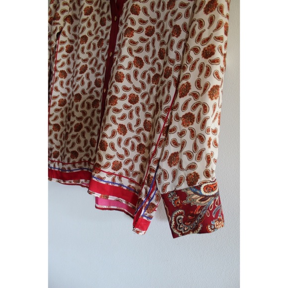 Zara Bold Print Satin Button Up Top XS Preowned - Picture 15 of 16